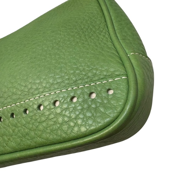 Coach Hampton mini Demi baguette vintage y2k RARE green pebbled leather - Picture 11 of 15